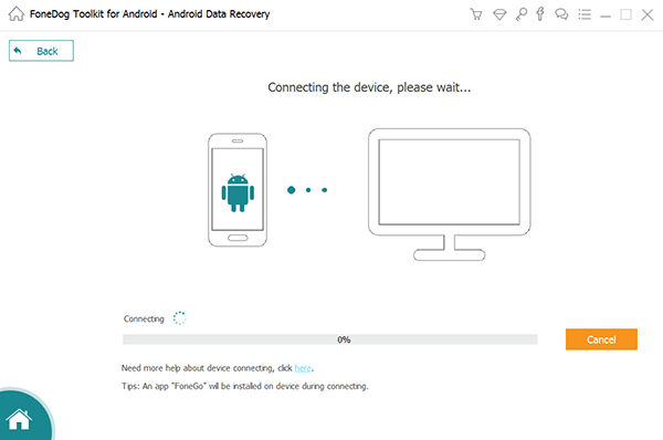 Accedi alla modalità di recupero su Android FoneDog Backup Connect