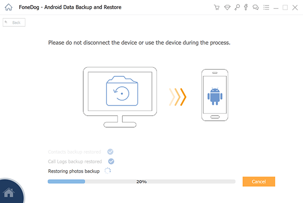 Seleziona Backup dei dati da ripristinare