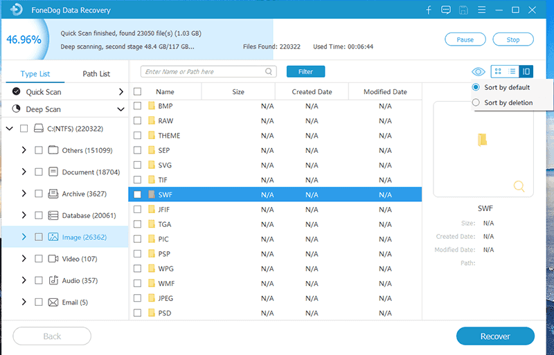 Recupera file cancellati: software di recupero dati FoneDog