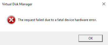 Risolvi "La richiesta non è riuscita a causa di un errore hardware irreversibile del dispositivo"