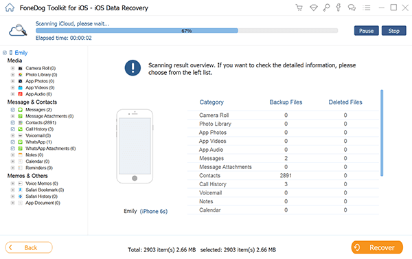 Esegui FoneDog Toolkit - Recupero dati iOS