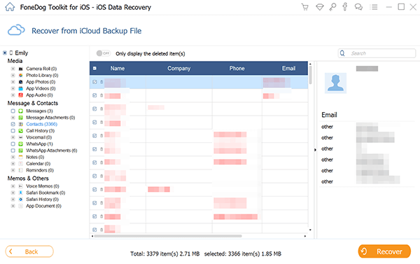 Recupera i contatti eliminati Icloud