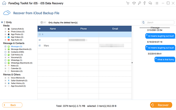 Il metodo migliore su come recuperare iMessage cancellati da iCloud: FoneDog iOS Data Recovery