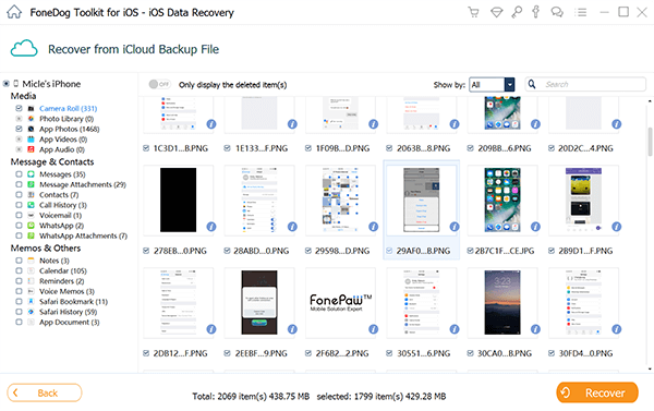 Il modo migliore per correggere l'aggiornamento delle foto di iCloud bloccato: FoneDog iOS Data Recovery