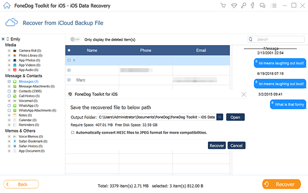 Recupera i messaggi di testo iPhone eliminati dal backup iCloud