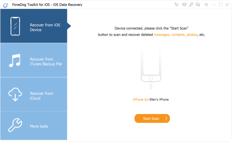 Scegli Ripristina da Opzione dispositivo iOS e Connetti iPhone