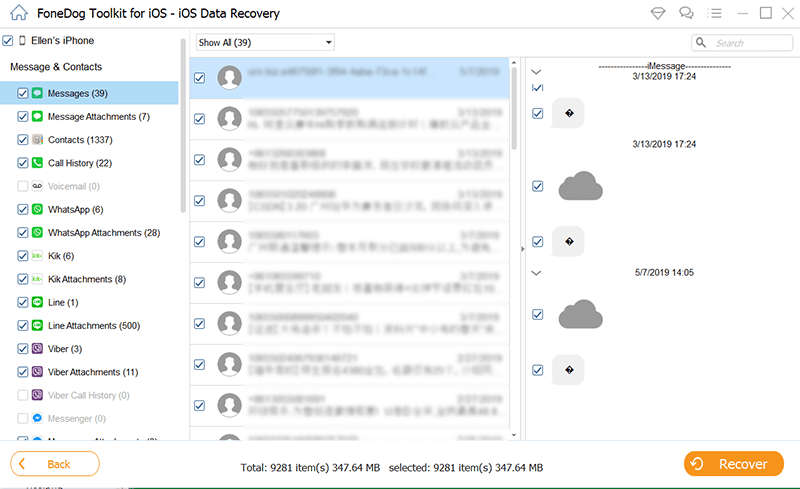 Il metodo migliore per recuperare iMessage cancellati: FoneDog iOS Data Recovery