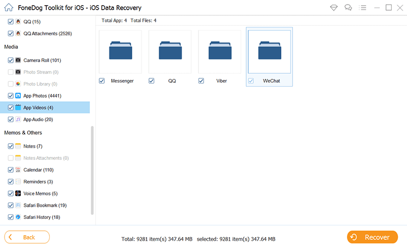 Metodo migliore: FoneDog iOS Data Recovery per recuperare i video che ho eliminato su iOS
