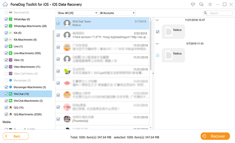 Software per ripristinare iPhone dal backup senza cancellare: FoneDog iOS Data Recovery
