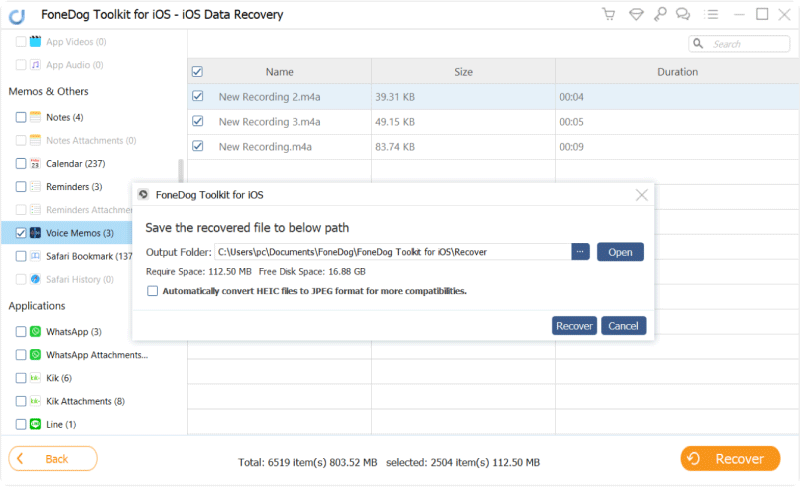 Recupera memo vocali Ios su PC