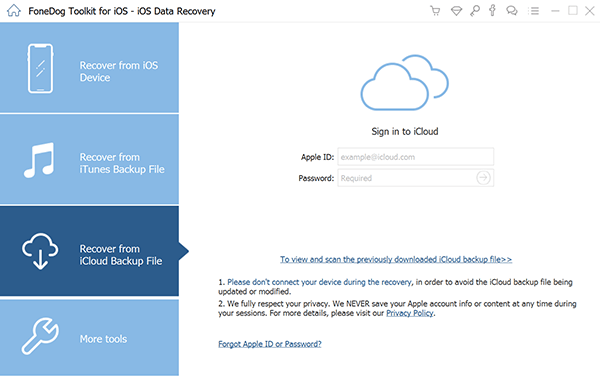 Menu principale per correggere il download di messaggi da iCloud bloccato