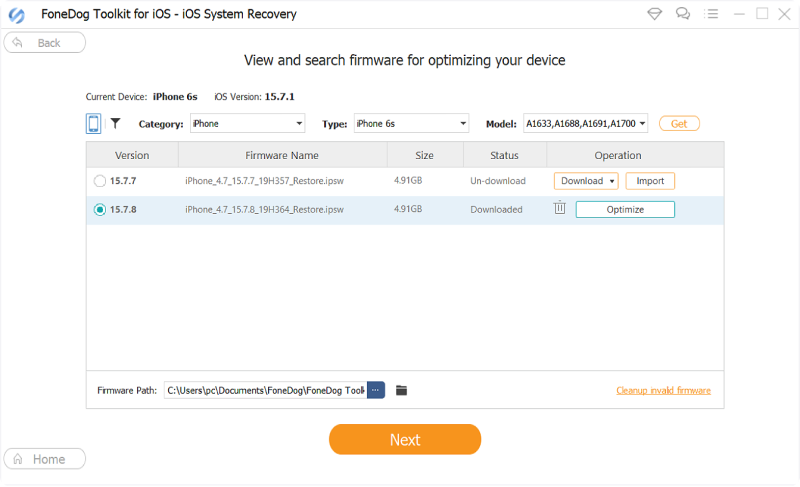 Scarica firmware per corregere errore 50