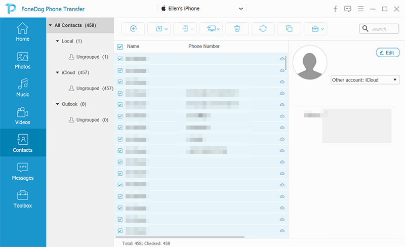 Trasferisci i contatti da un telefono a un altro utilizzando Trasferimento telefonico FoneDog