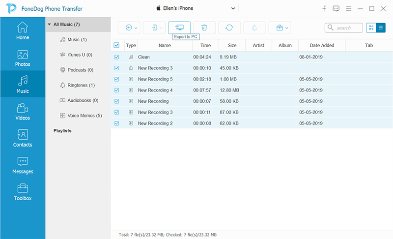 Miglior software di trasferimento di musica per iPod: trasferimento telefonico FoneDog