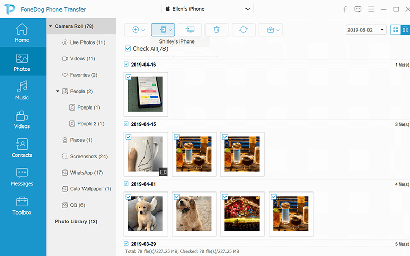 trasferire foto da iPhone a iPad utilizzando FoneDog Phone Transfer