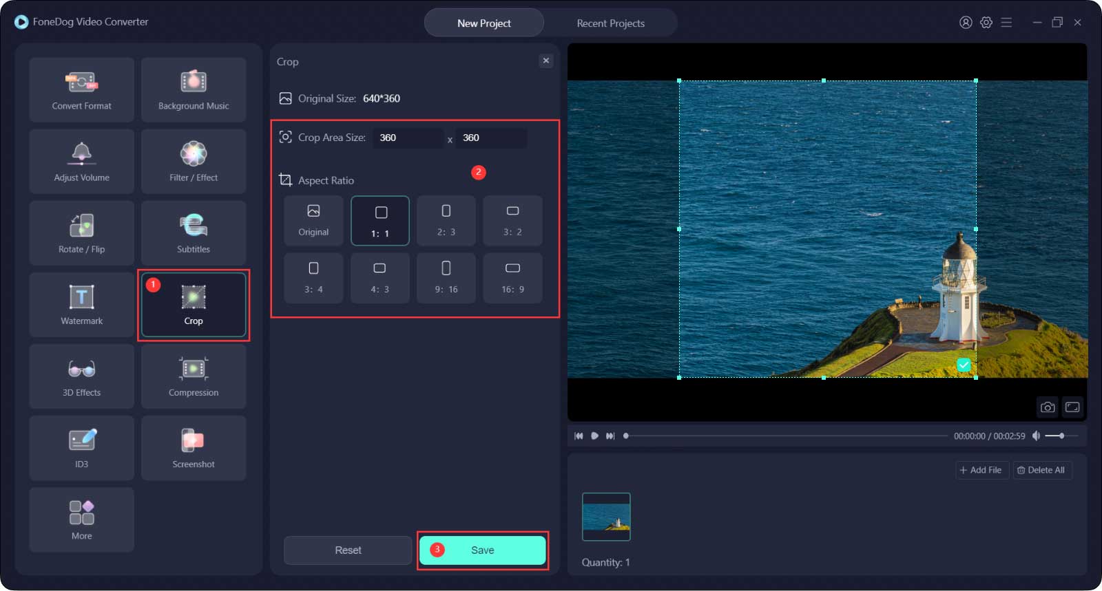 Ritaglia video per Instagram usando FoneDog Video Converter