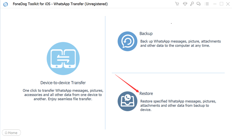 Ripristina i messaggi di WhatsApp con FoneDog WhatsApp Transfer