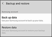 Eseguire il backup dei messaggi tramite l'account Samsung