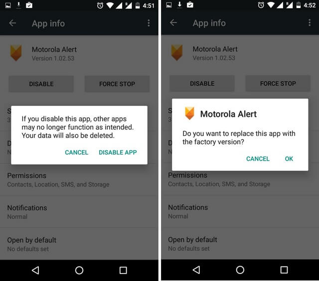 Disabilita l'app di sistema su Android