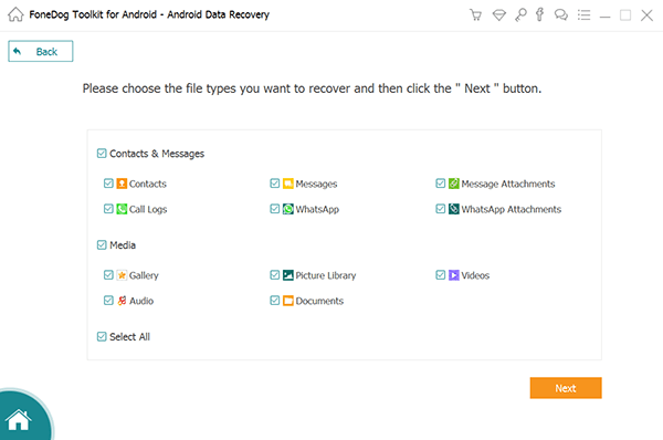 Recupera i file cancellati da S6 utilizzando Android Data Recovery