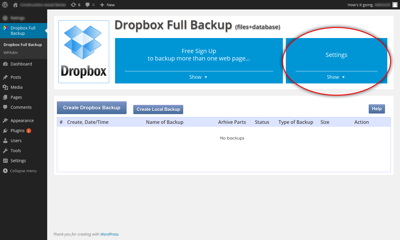 Dropbox per il backup