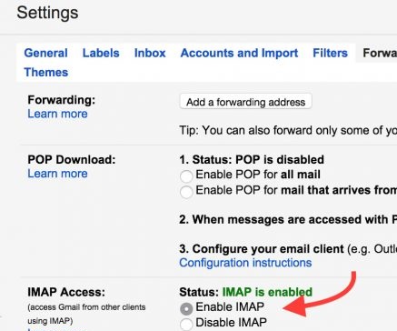 google-conto-enable-IMAP
