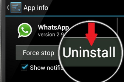 Disinstalla Whatsapp2