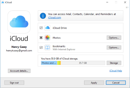 Sincronizza segnalibri tramite Icloud