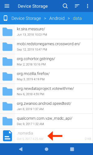 Rimuovi i file .NOMEDIA utilizzando il tuo File Manager su Android