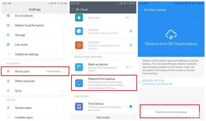 Tocca Ripristina da backup per recuperare i messaggi Whatsapp eliminati