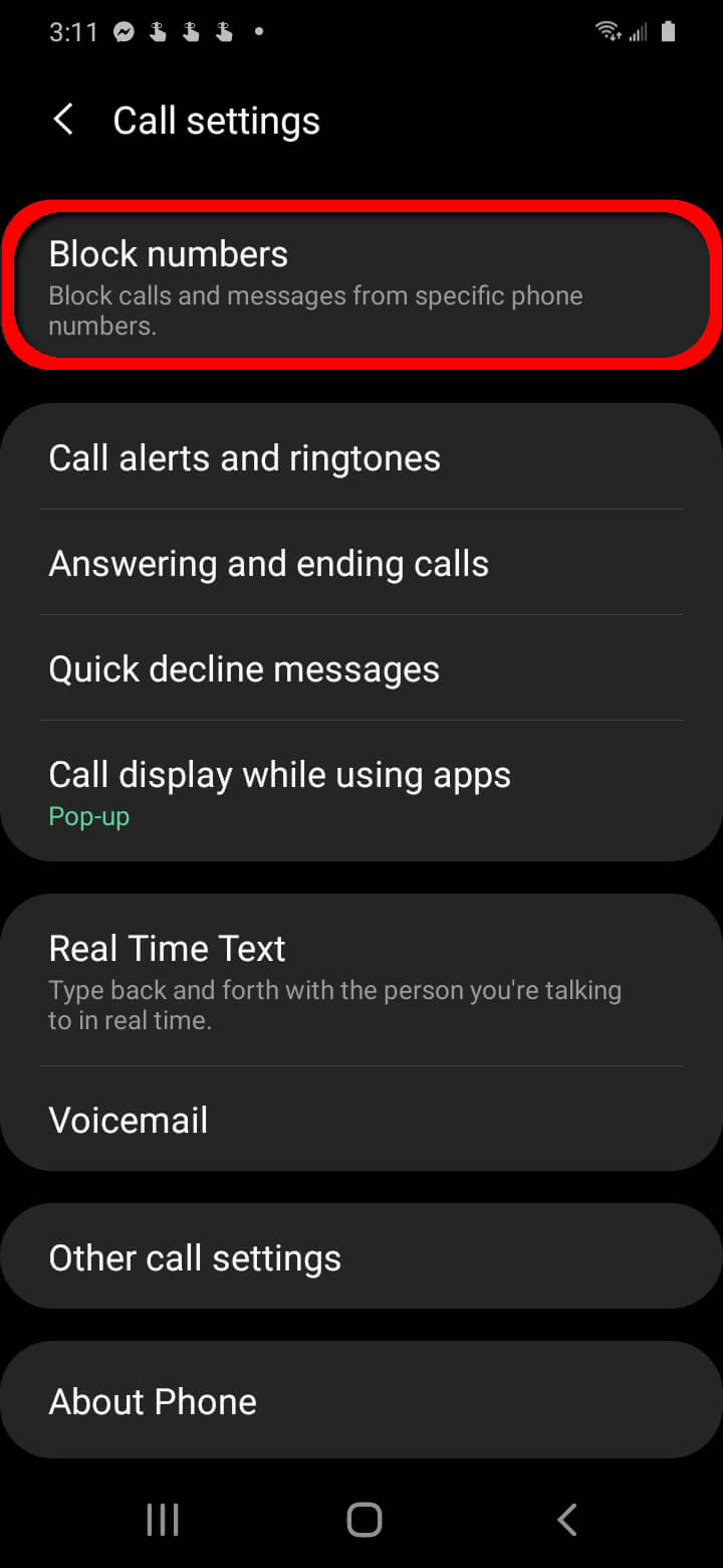 Blocca messaggi o spam su Android