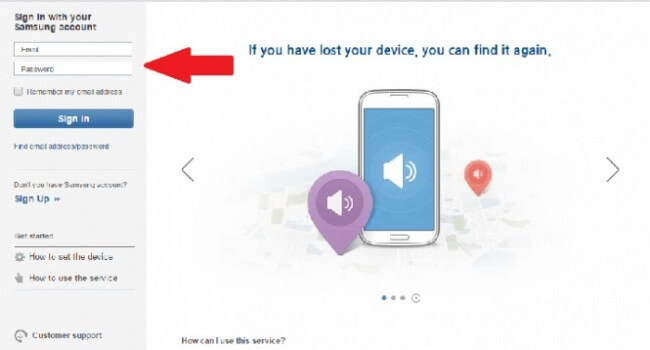 Sbloccare il telefono con schermo rotto utilizzando account Samsung