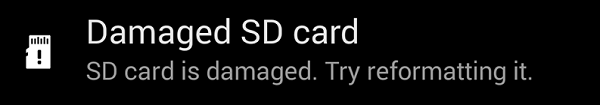 Scheda SD danneggiata Android