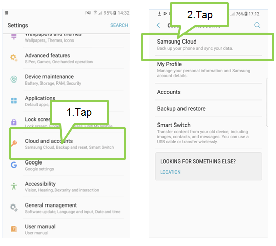 Backup dei dati su Samsung Cloud