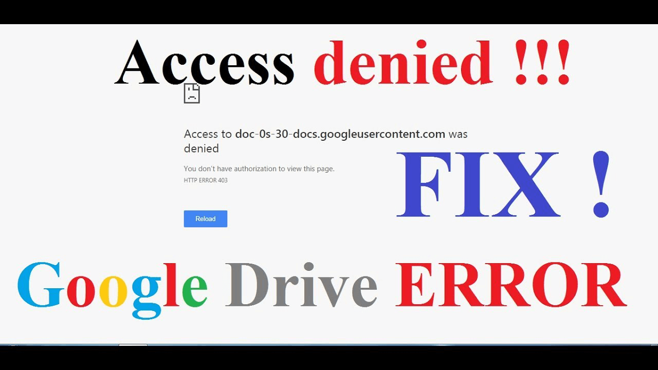 l'errore Accesso negato Google Drive