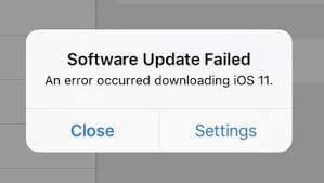 Errore aggiornamento app