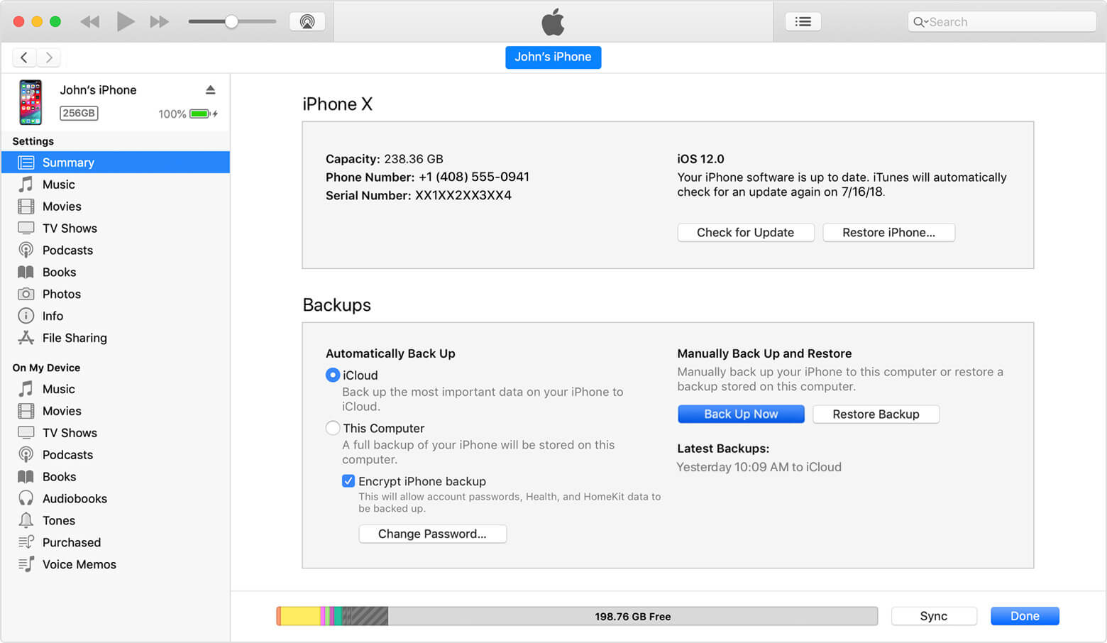 Eseguire il backup di SMS da iPhone iTunes Backup
