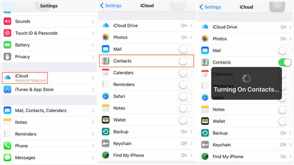 trasferire i contatti tramite iCloud