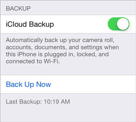 iCloud Backup ora