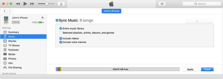 eseguire il backup di iTunes tramite cavo