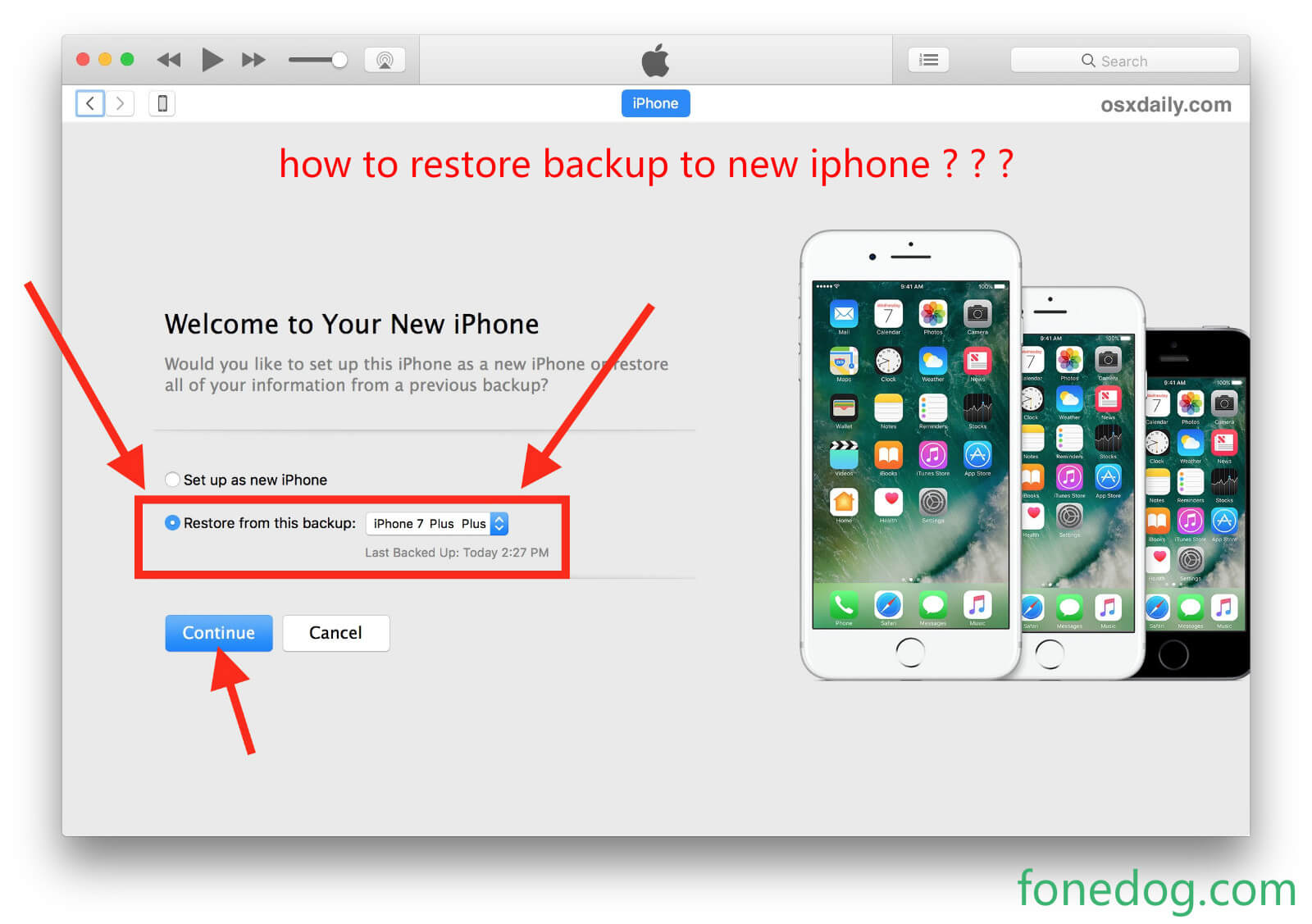 ripristinare backup a nuovo iphone