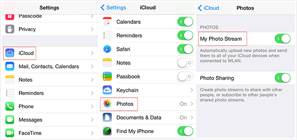 Elimina foto da iPhone ma non su iCloud disattivando la condivisione di foto