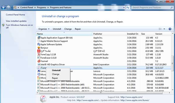 disinstallare-itunes-win