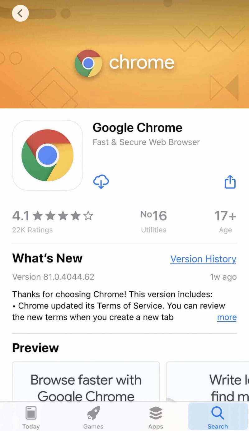 Aggiorna l'app di Chrome