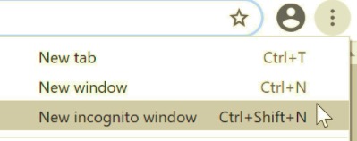 Utilizzo della modalità di navigazione in incognito su Chrome