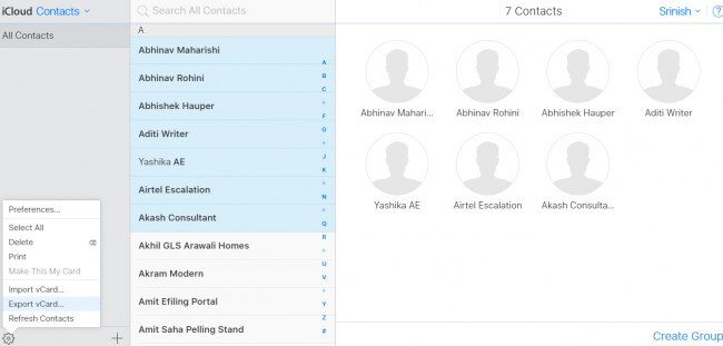 Come esportare i contatti iPhone tramite iCloud