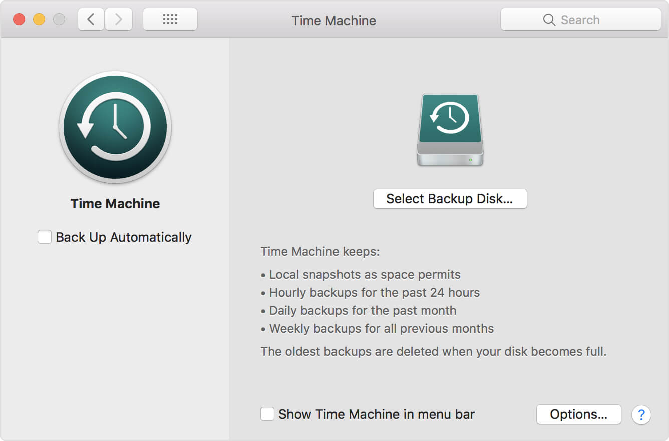 Recupera cronologia eliminata su Mac utilizzando Time Machine
