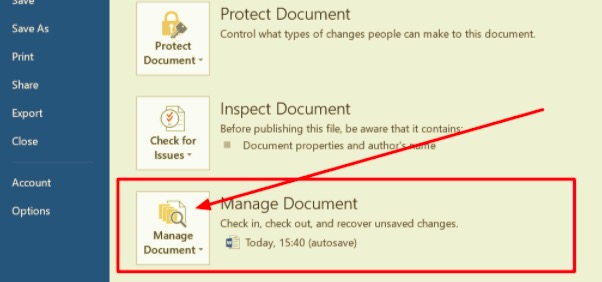 Recupera file MS Word da documenti recenti