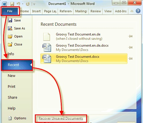 Recupera file Excel cancellati - File salvato