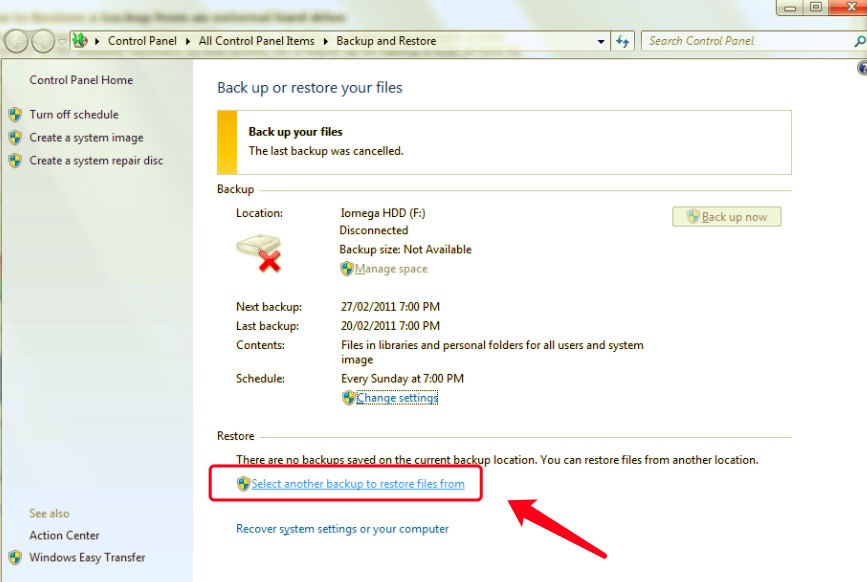 Come recuperare i dati utilizzando il file di backup